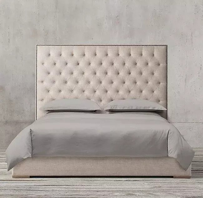 Кровать Adler Panel Diamond-Tufted Fabric 180х200 бежевого цвета - лучшие Кровати для спальни в INMYROOM