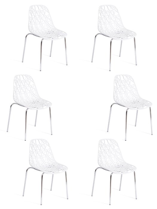 Набор из шести стульев Crispy белого цвета