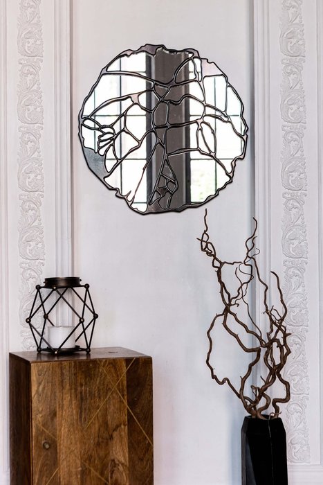 Зеркало настенное Roots черного цвета - купить Настенные зеркала по цене 41900.0