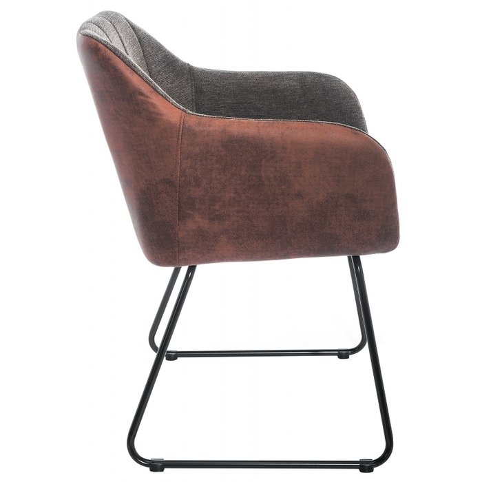 Стул Stef на металлическом каркасе с обивкой темно-серого цвета - лучшие Обеденные стулья в INMYROOM