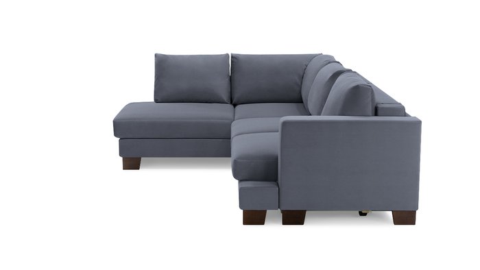Угловой диван-кровать Дрезден серо-синего цвета - лучшие Угловые диваны в INMYROOM