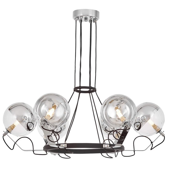 Подвесной светильник Lumina Deco LDP 9110-6 BK+CHR - купить Подвесные люстры по цене 10933.0