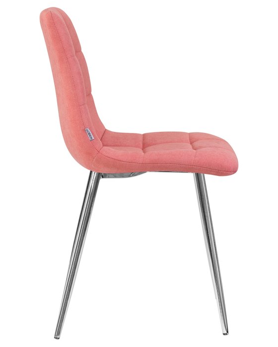 Стул обеденный Alex розового цвета с ножками цвета хром - лучшие Обеденные стулья в INMYROOM