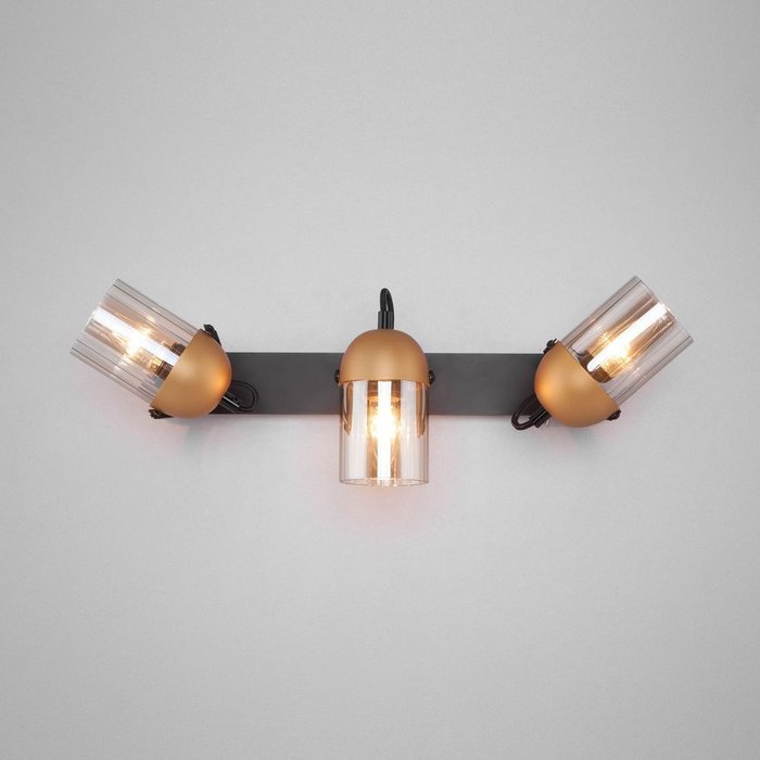 Настенный светильник с поворотными плафонами 20122/3 черный/золото Mars - купить Накладные споты по цене 6710.0