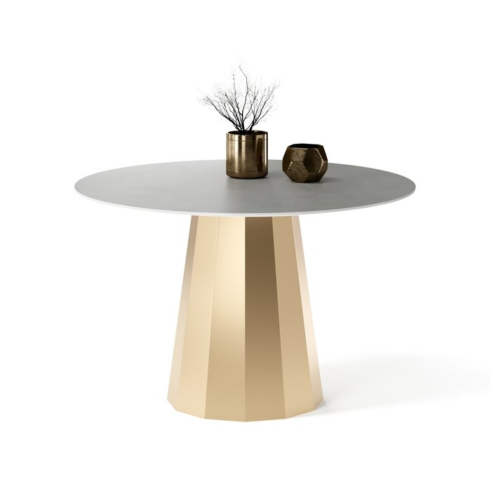 Обеденный стол Тарф M бело-золотого цвета - купить Обеденные столы по цене 59740.0