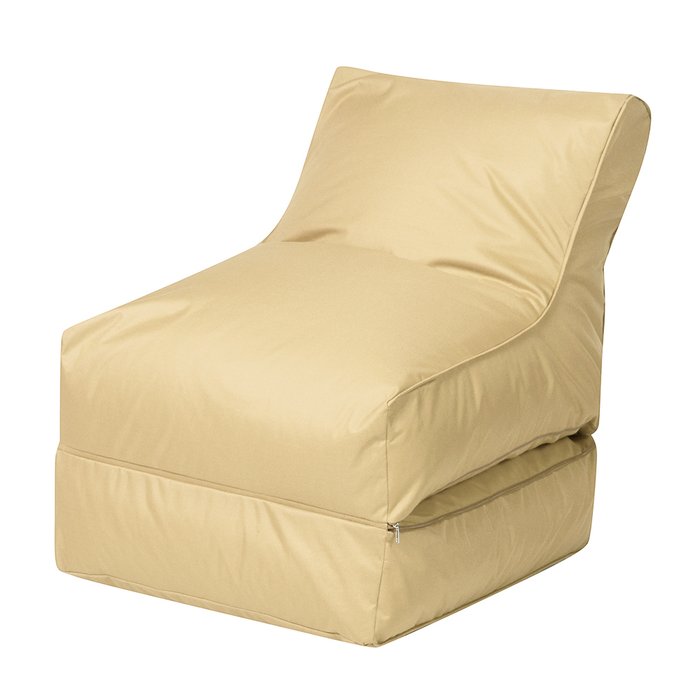 Раскладное кресло-лежак бежевого цвета