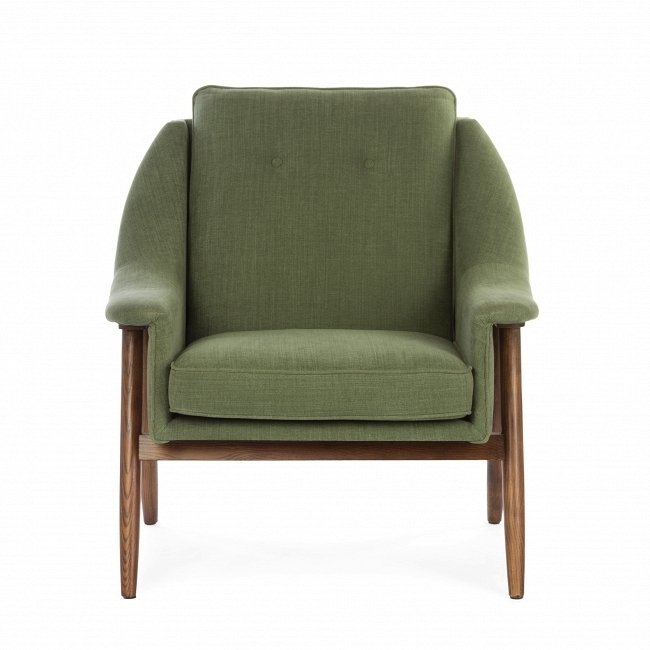 Кресло Edinburg зеленого цвета с каркасом из массива - лучшие Интерьерные кресла в INMYROOM