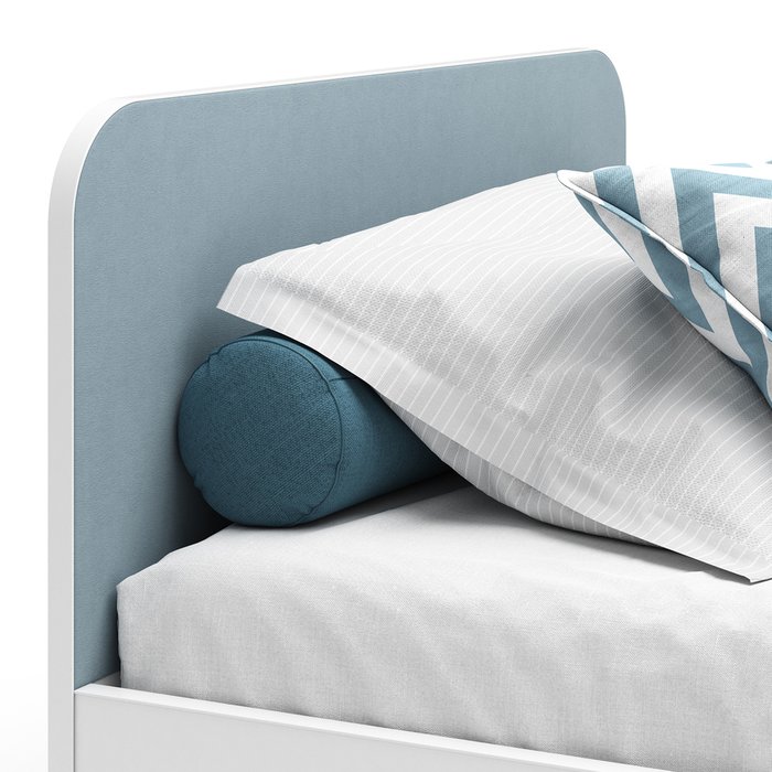 Кровать c ортопедическим основанием Хедвиг 90х200 голубого цвета - лучшие Одноярусные кроватки в INMYROOM