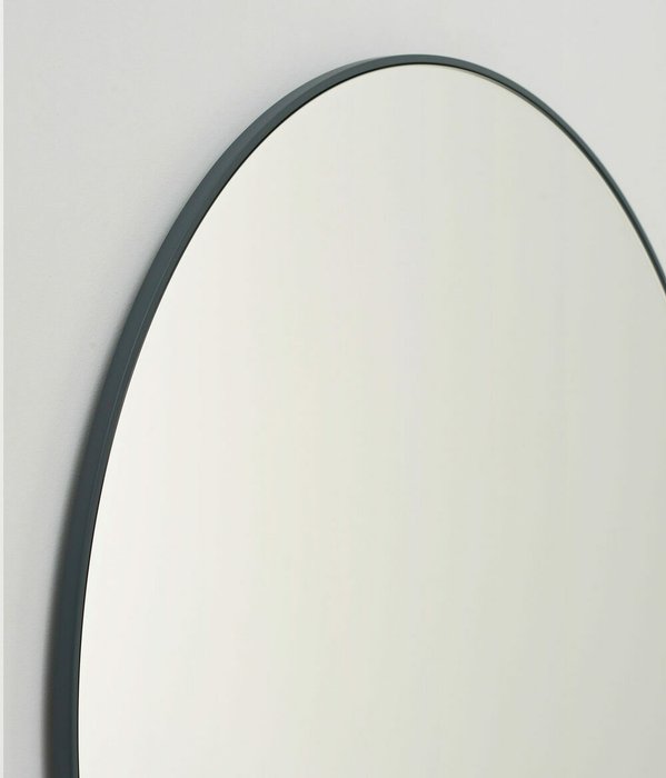 Большое круглое зеркало диаметр 70 в тёмно-серой раме - купить Настенные зеркала по цене 15760.0