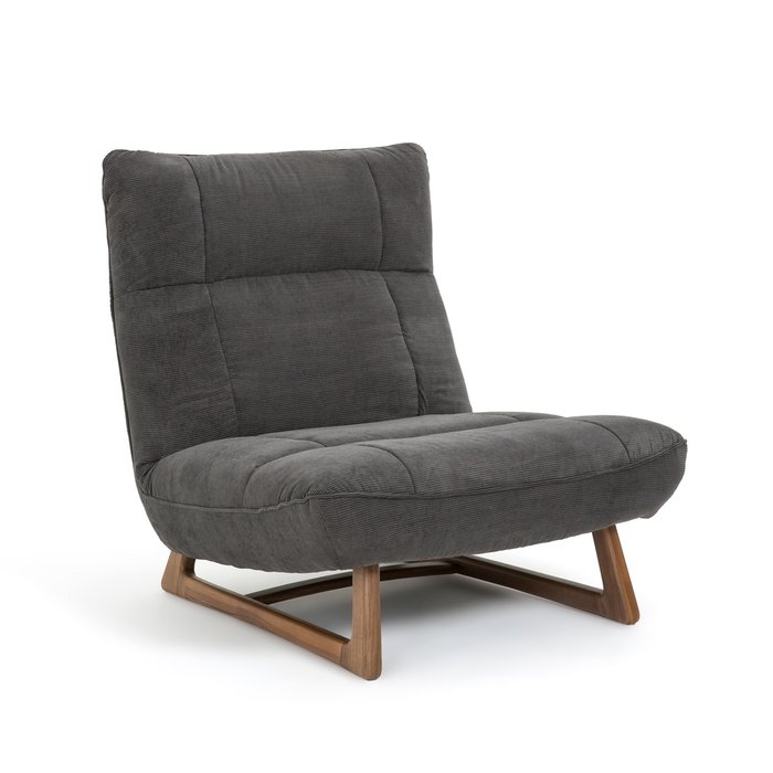 Кресло низкое из вельвета Lafar серого цвета - купить Интерьерные кресла по цене 122100.0