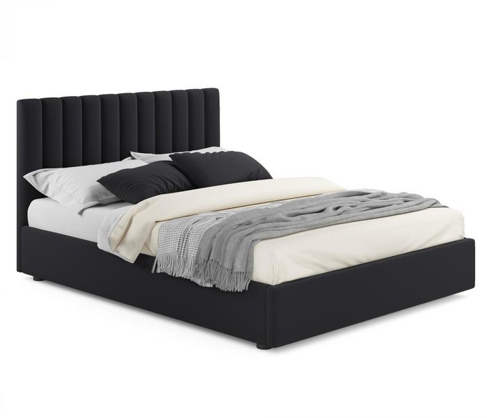 Кровать Olivia 160х200 с подъемным механизмом черного цвета
