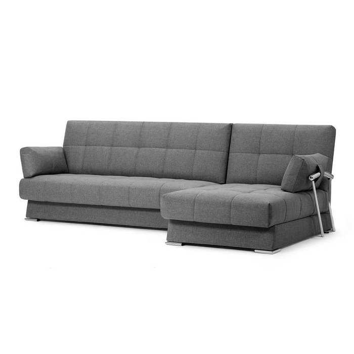 Угловой диван-кровать Дудинка в рогожке серого цвета - купить Угловые диваны по цене 39990.0