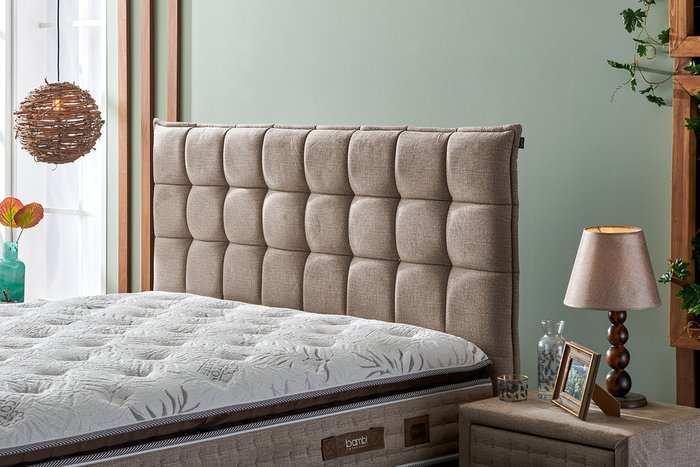 Кровать с подъёмным механизмом Cotton Master 180х200 бежевого цвета - лучшие Кровати для спальни в INMYROOM