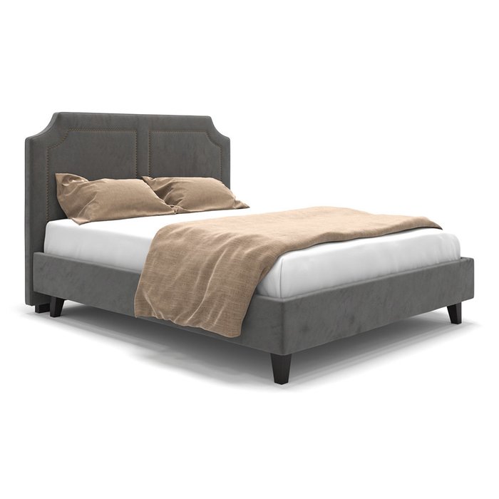  Кровать Kimberly серого цвета на ножках 140х200