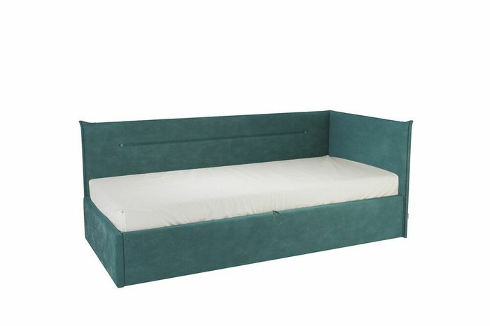 Кровать Альба 90х200 сине-зеленого цвета с подъемным механизмом