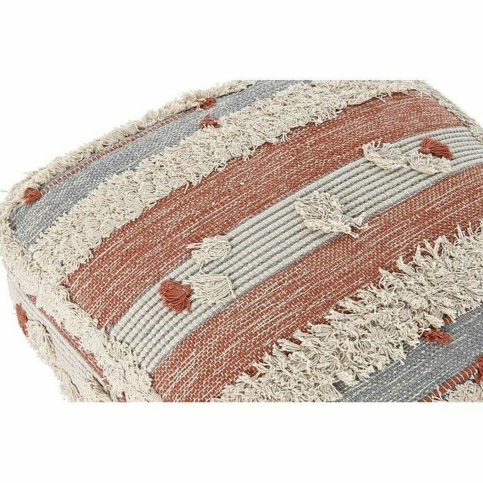 Пуф Белый Оранжевый Лучи Boho 60 x 60 x 25 cm (2 штук) - купить Пуфы по цене 15531.0