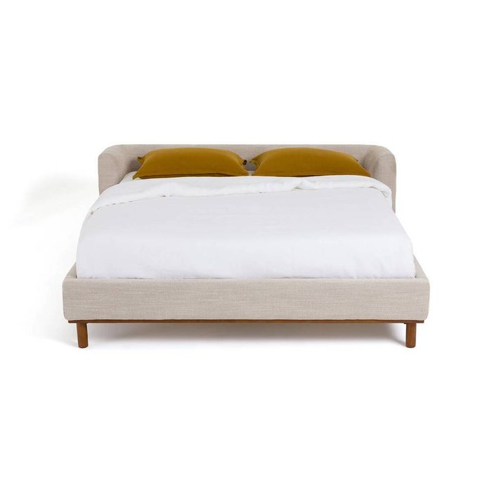 Кровать с кроватным основанием Papoo 160x200 бежевого цвета - купить Кровати для спальни по цене 79796.0