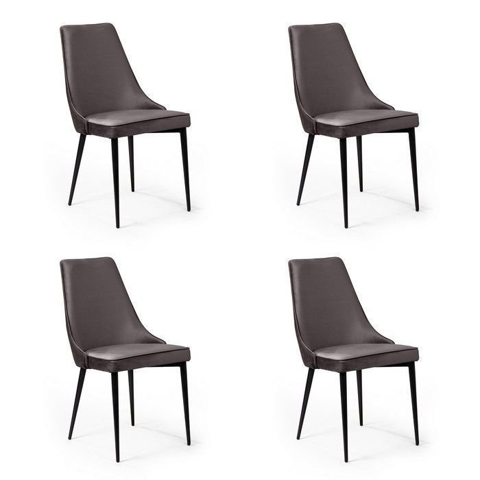 Комплект из четырех стульев Oliver цвета антрацит  