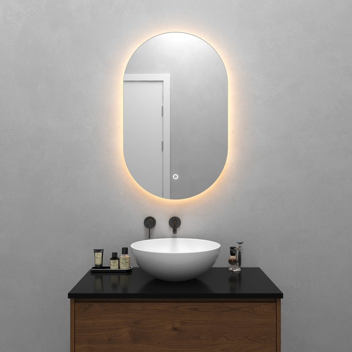 Настенное зеркало Nolvis  NF LED S с тёплой подсветкой и сенсорным включателем - купить Настенные зеркала по цене 13900.0