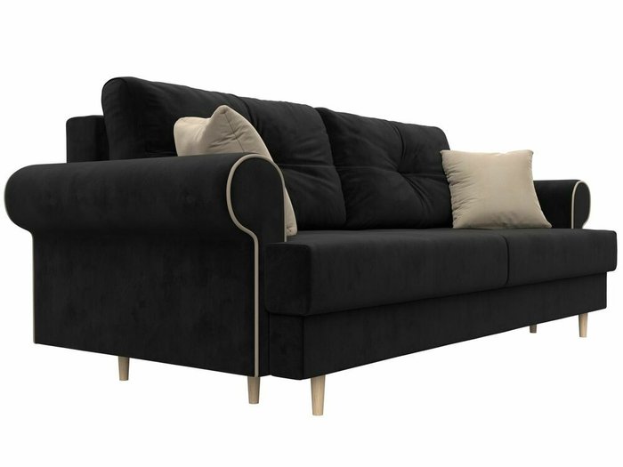 Прямой диван-кровать Сплин черного цвета - лучшие Прямые диваны в INMYROOM