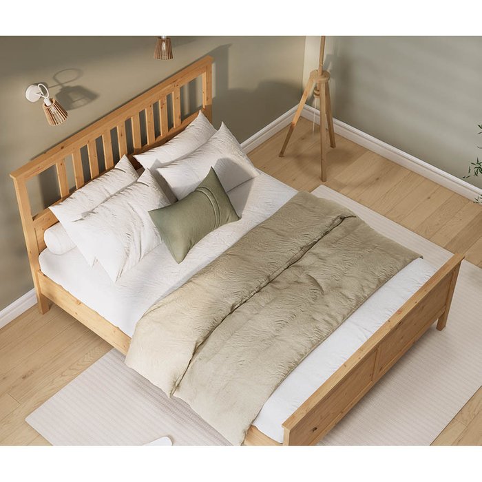 Кровать Кымор 160х200 светло-коричневого цвета без подъемного механизма - лучшие Кровати для спальни в INMYROOM
