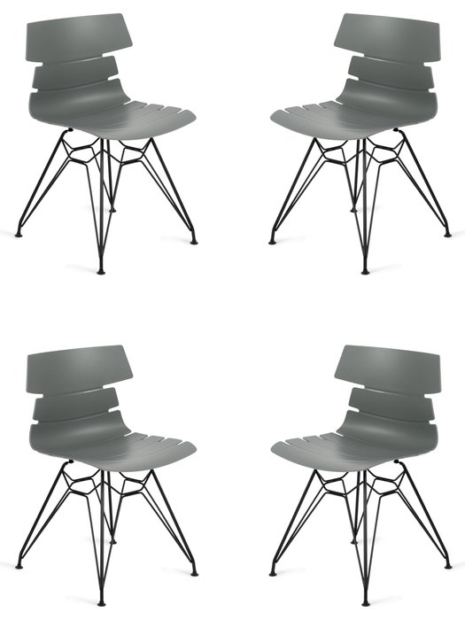 Набор из четырех стульев Hansen серого цвета