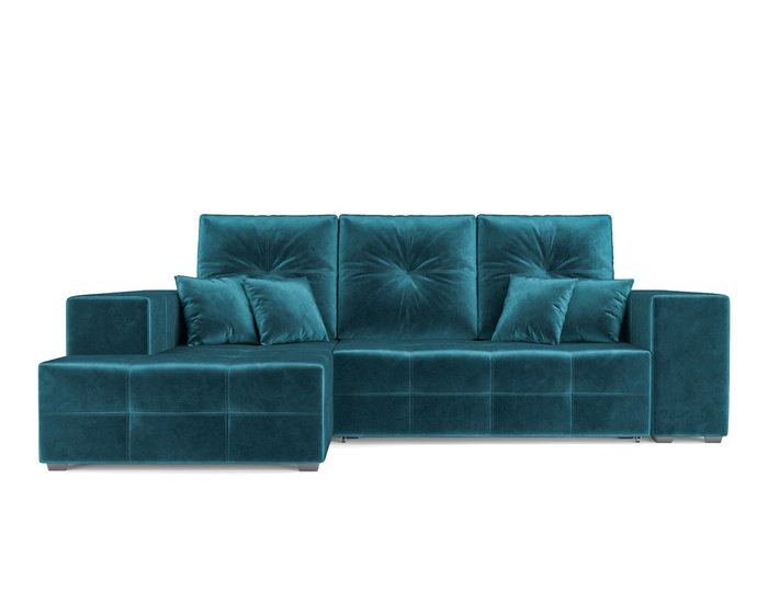 Угловой диван-кровать Монреаль сине-зеленого цвета левый угол - купить Угловые диваны по цене 39990.0