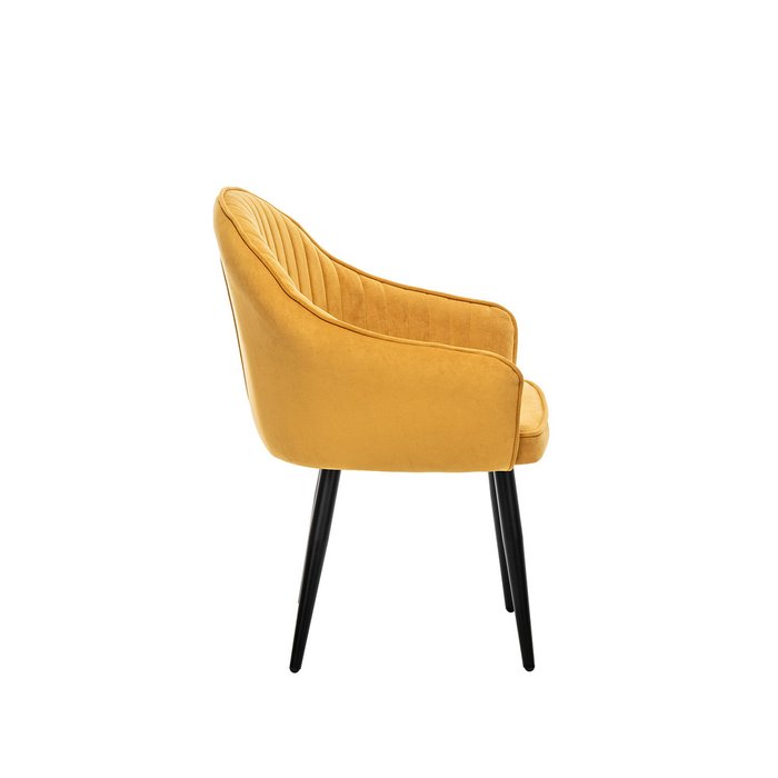 Стул Вайд горчичного цвета с черными ножками - лучшие Обеденные стулья в INMYROOM