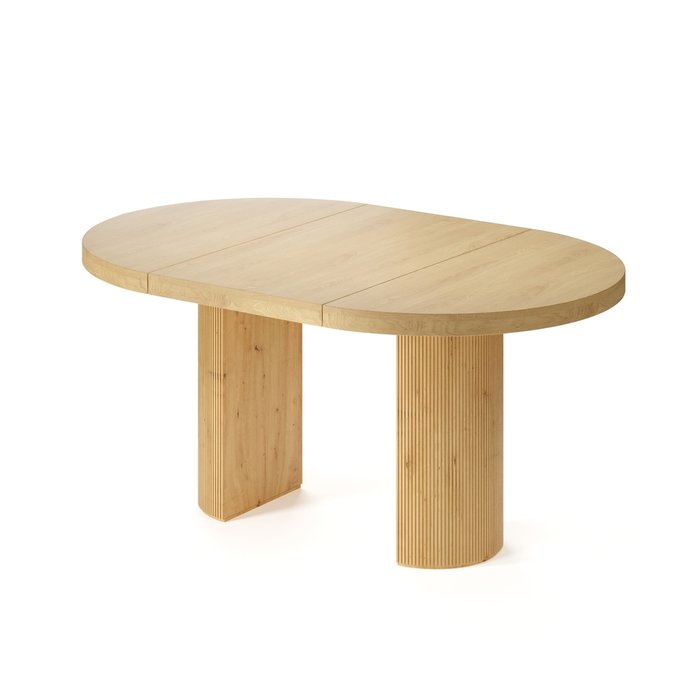 Раздвижной обеденный стол Бунда бежевого цвета из массива - купить Обеденные столы по цене 124310.0