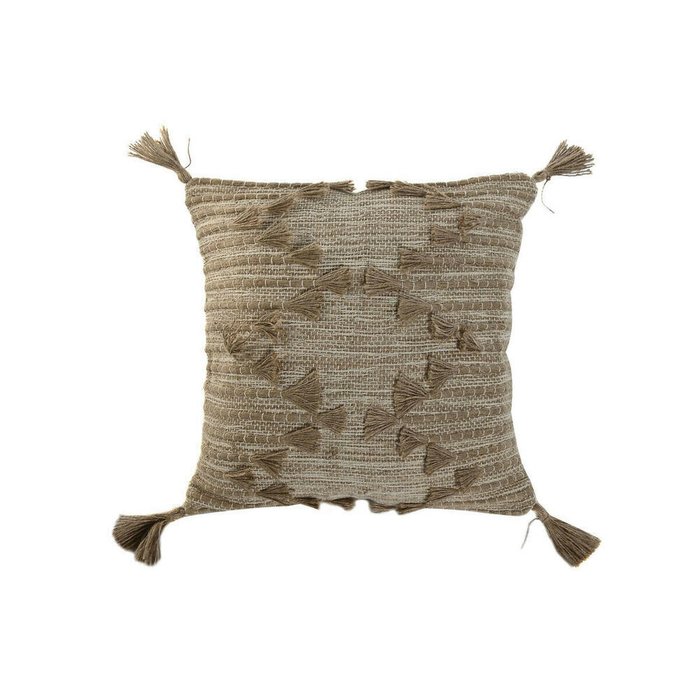 Декоративная подушка Boho 45x45 из хлопка и джута