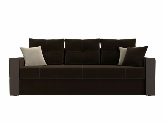 Прямой диван-кровать Валенсия коричневого цвета - купить Прямые диваны по цене 37999.0