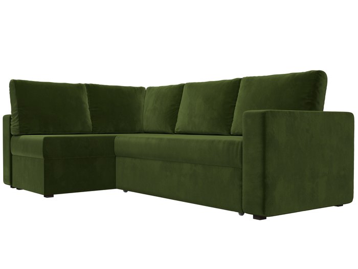 Угловой диван-кровать Оливер зеленого цвета левый угол - лучшие Угловые диваны в INMYROOM