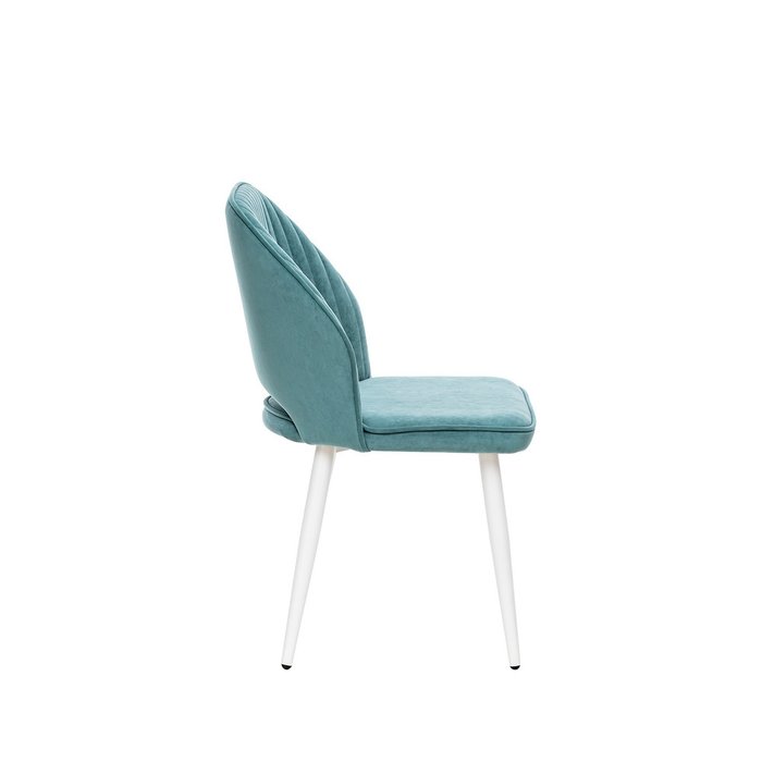 Стул вращающийся Арман бирюзового цвета с белыми ножками - лучшие Обеденные стулья в INMYROOM