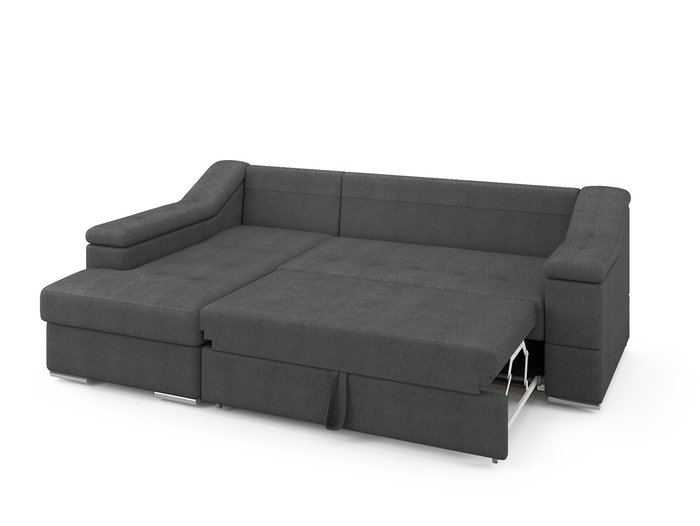 Угловой раскладной диван Liverpool левый темно-серого цвета - лучшие Угловые диваны в INMYROOM