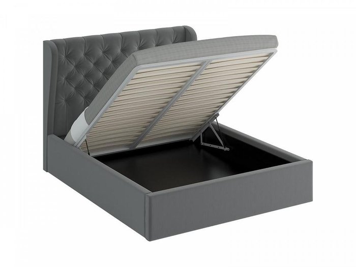 Кровать Jazz серого цвета с подъемным механизмом 180х200 - купить Кровати для спальни по цене 76590.0