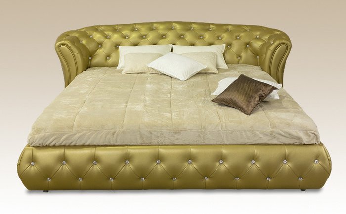 Кровать "Letto GM 05" с обивкой из экокожи или велюра  200х200 см - купить Кровати для спальни по цене 55350