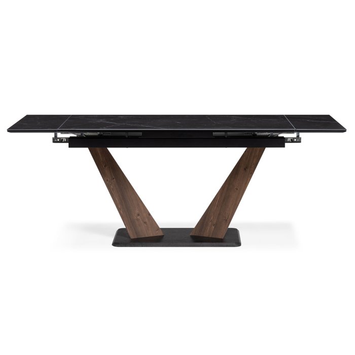 Раскладной обеденный стол Кели черно-коричневого цвета - лучшие Обеденные столы в INMYROOM
