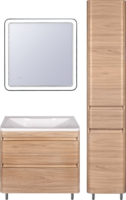 Шкаф-пенал Атлантика бежевого цвета - купить Пеналы для ванной комнаты по цене 29765.0