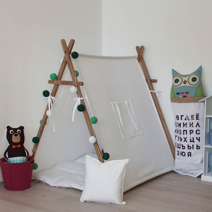 Игровая палатка Simple White из экологически чистых материалов - купить Игровые домики в детскую по цене 3990.0