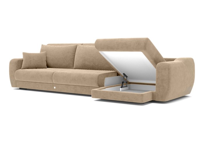 Угловой диван-кровать бежевого цвета - купить Угловые диваны по цене 345000.0
