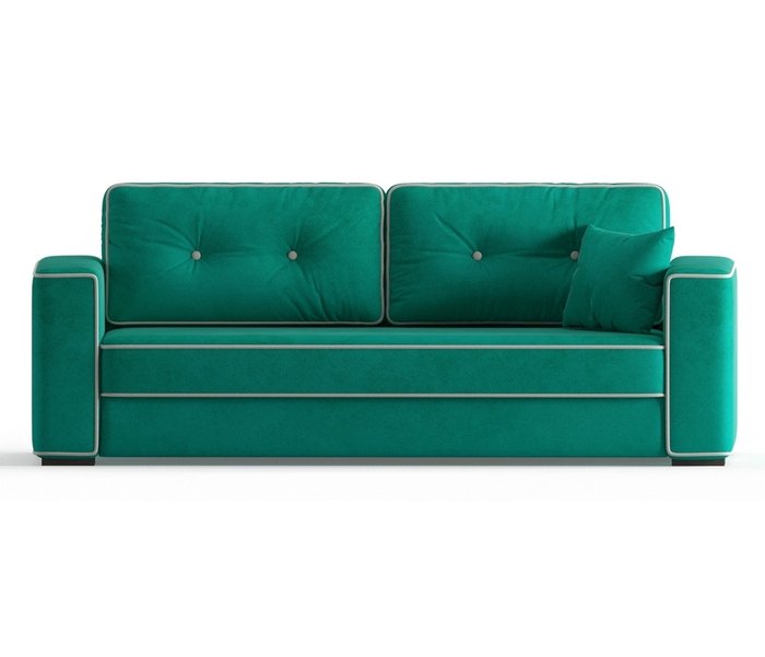 Диван-кровать Аваллон в обивке из велюра бирюзового цвета - купить Прямые диваны по цене 36790.0