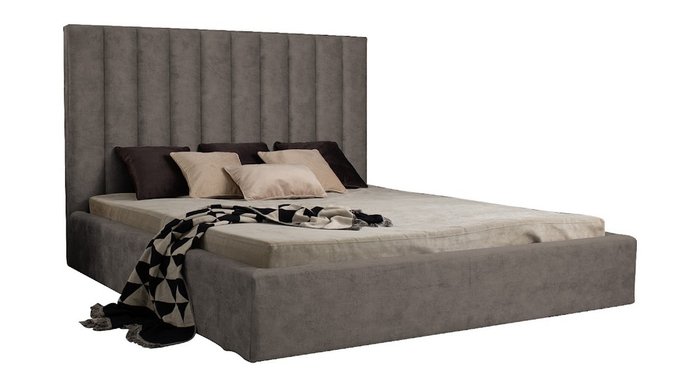 Кровать Kelly 160х200 темно-серого цвета