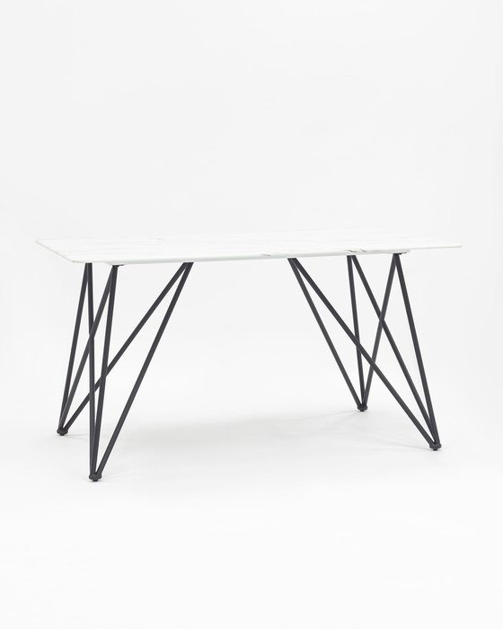 Стол обеденный Сакраменто со стеклянной столешницей белого цвета - купить Обеденные столы по цене 22790.0