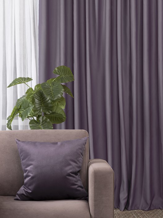Комплект из двух штор Soul 150х270 фиолетового цвета