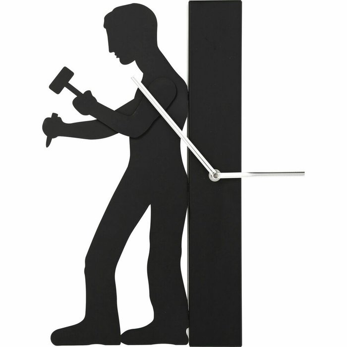 Часы настенные Working Man черного цвета Часы настенные Working Man черного цвета