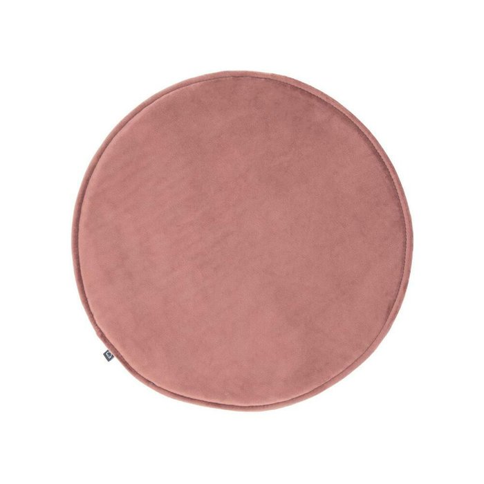 Круглая бархатная подушка на стул Rimca розового цвета