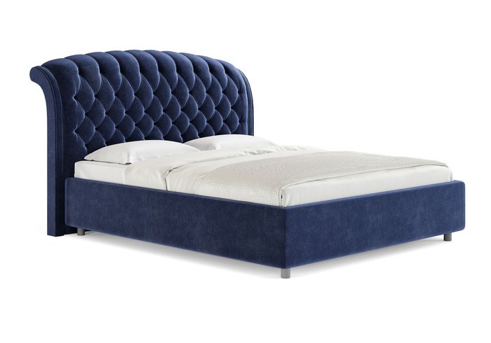 Кровать Venezia 160х200 синего цвета без основания и подъемного механизма