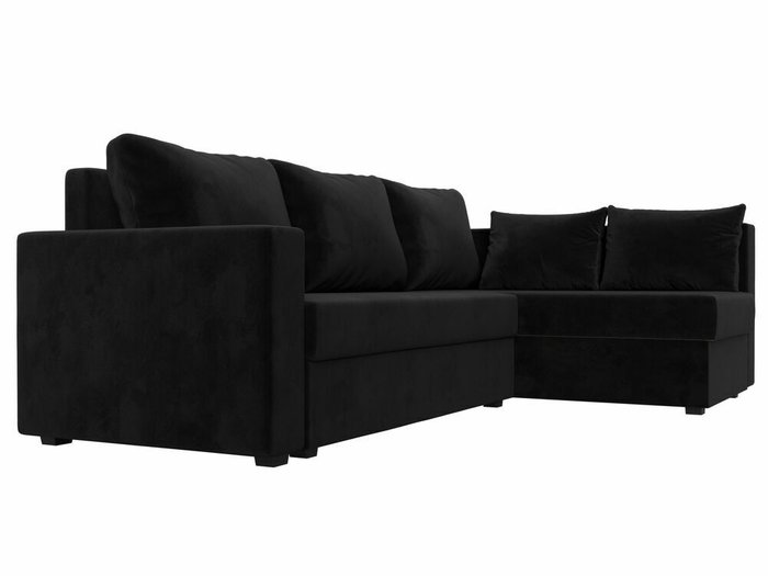 Угловой диван-кровать Мансберг черного цвета правый угол - лучшие Угловые диваны в INMYROOM