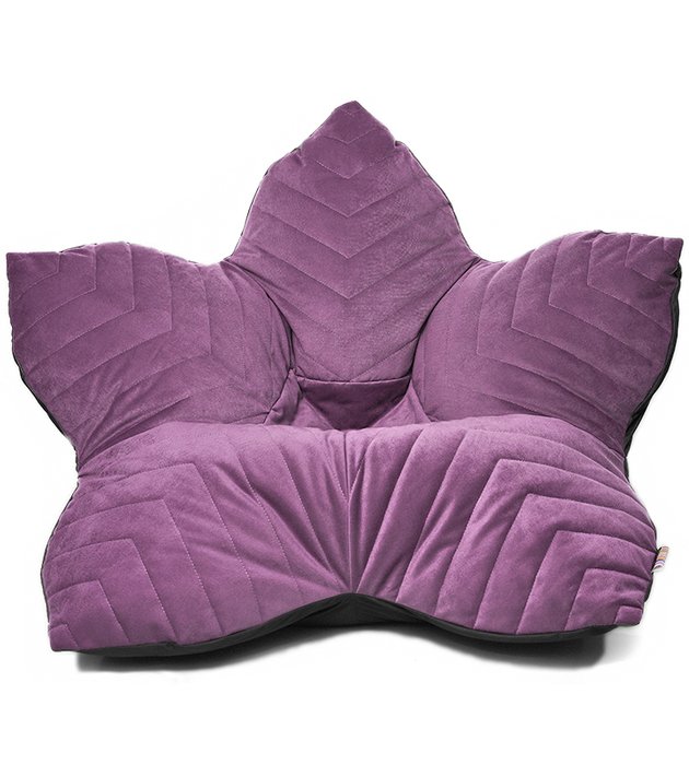 Кресло мешок Релакс Maserrati 18 L фиолетово-черного цвета  - купить Бескаркасная мебель по цене 5685.0