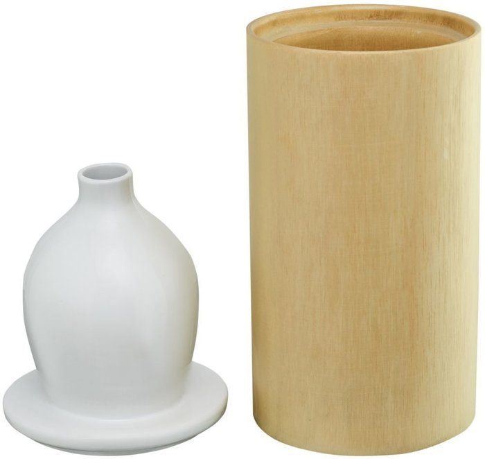 Ваза настольная "Pillar Ceramic/wood" - лучшие Вазы  в INMYROOM